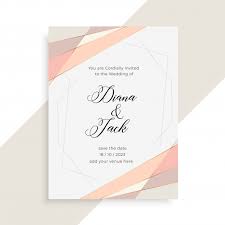 Subtle Elegant Wedding Invitation Card Design Vector Free