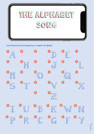 It's a phonics song with a picture for each letter. The Alphabet Song Worksheet