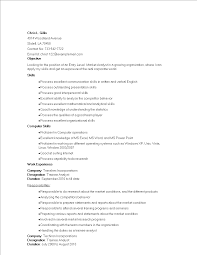 Entry Level Marketing Analyst Resume Templates At