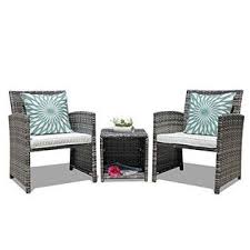 Black metal dining sets furniture sets. N61mcg2 Oc Orange Casual 3 Piece Outdoor Wicker Bistro Patio Furniture Set Cushioned Chair Conversation Set Storage Side Table