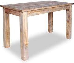 Reclaimed wood dining room table sets. Amazon Com Vidaxl Solid Reclaimed Wood Dining Table 47 2 Rustic Dining Room Furniture Tables