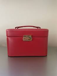 rowallan red leather jewelry case