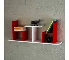 Wall Shelves Mdf White And Red 40x110cm