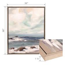 Stormy Shore Coastal Framed Canvas