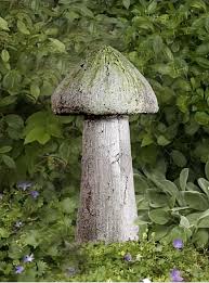 Tall Pinewood Mushroom Garden Decor