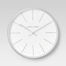 Project 62 Round Silver White Wall Clock