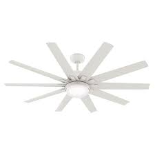Hunter Overton 60 In Matte White Led Indoor Outdoor Ceiling Fan With Light 50720