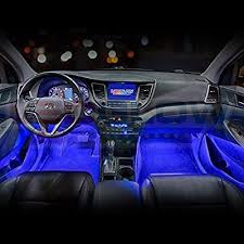 Amazon Com Ledglow 4pc Blue Led Car Interior Underdash Lighting Kit Universal Fitment Music Mode A Custom Car Interior Car Interior Cute Car Accessories