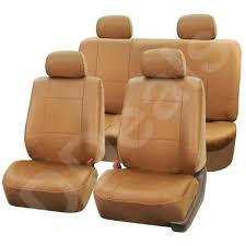 Car Seat Covers Brown Tan Leather Look