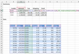 Retrieve Values From An Excel Table
