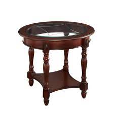 Round Wood Coffee Table Sofa End Table