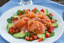 Smoked Salmon Avocado Salad Recipe gambar png