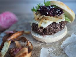 wild moose burger with forest berry