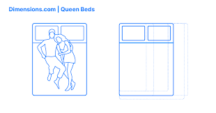 queen size bed dimensions drawings