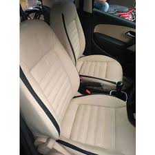 Front Cream Leather Car Seat Cover