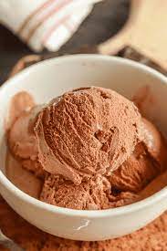 keto chocolate ice cream made in a