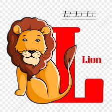 cute cartoon hand drawn lion red letter