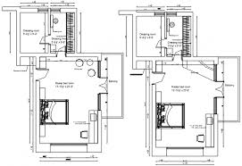 Two Master Bedrooms Plan Cad Drawing