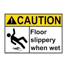 caution sign floor slippery when wet
