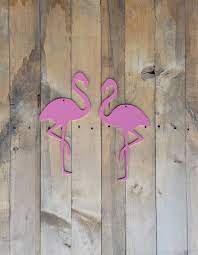 Pink Flamingos Metal Wall Hanging Art
