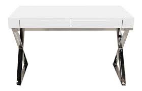White metal round adjustable leg. Alba X Leg Desk White Furniture White Desks White Office Chair