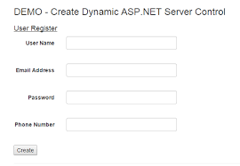 create dynamic asp net server control