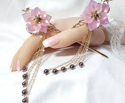 Tassel Pink Purple Swarovski Pearls