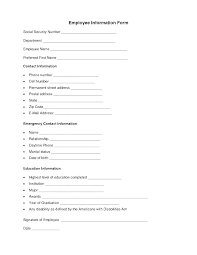 Hiring Form Template New Employee Hire Free Forms Processing