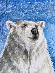 Original Watercolor Polar Bear Painting