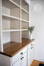 It's a big and heavy duty desk. More Like Home How To Turn Stock Cabinets Into Diy Built In S