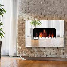 Electric Fire Fireplace Mirror Glass