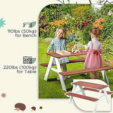 Outsunny Kids Picnic Table Set Wooden