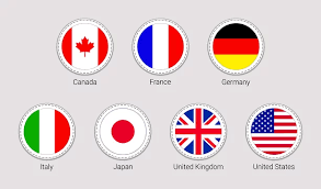 Travel inspo tuscany italy adventure travel dream vacations places to travel italy vacation travel dreams places around the world vacation. The Group Of Seven Flags Stickers Round Icons G7 Flag With Members Countries Names Vector Canada France Germany Italy Japan United Kingdom United States Simple Badges Circle Geometric Shapes Stock Vector