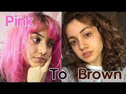 from pink hair to brown you