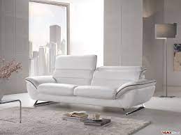 contemporary white leather sofa with