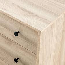 46 In W 5 Drawer Birch Wood And Metal Mid Century Modern Dresser