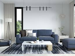 how to decorate around a navy blue sofa