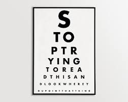 Eye Test Sign Etsy