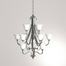 Progress Lighting Torino 12 Light Brushed Nickel Chandelier With Etched Glass Shade P4419 09 The Home Depot