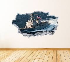 War Ship 3d Wall Decal Art Us Navy Ship