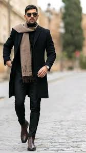 Buy Black Men Wool Winter Overcoat Long