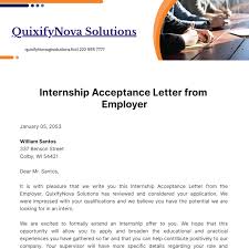 internship acceptance letter from