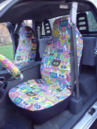 1 Set Of Cute Owl Print Seat Covers And