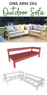 In this video, i will show you how i built this beautiful outdoor sofa using 2x4's and ikea cushions. One Arm 2x4 Outdoor Sofa Sectional Piece Ana White