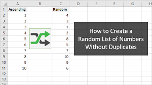 How To Create A List Of Random Numbers With No Duplicates Or