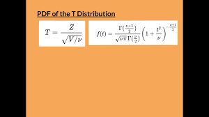 the pdf of the t distribution part 1