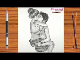drawing couple kissing how to draw