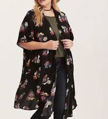 Details About Torrid Womens Floral Print Challis Shirttail Kimono Coat Plus Size 1 2 14 20