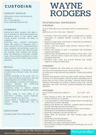 custodian resume sles templates