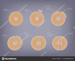 Apple Pie Chart Vector With Percentage Stock Vector